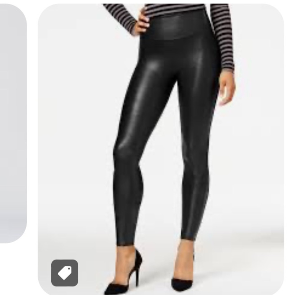 Spanx Black Faux Leather Legging Sz S